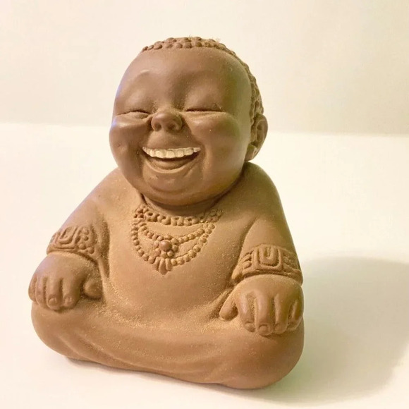 Vintage Rose Oneill Laughing Buddha Vinyl Toy 3 1/2 Inch Does Not Squeak - Picture 2 of 12
